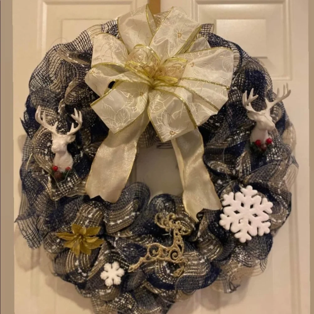 It is a Garland in a dark blue with Christmas decorations!!